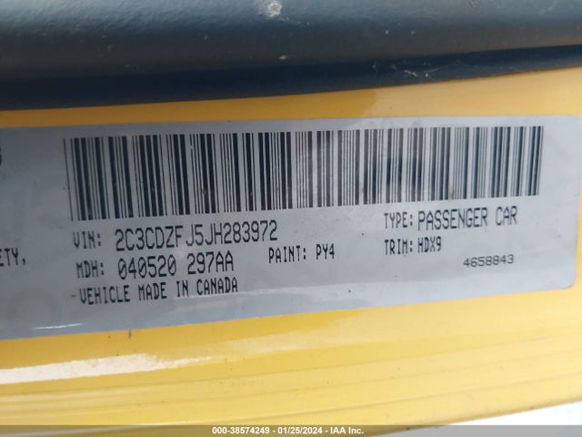 Dodge Challenger R/t Scat Pack 2018 2C3CDZFJ5JH283972 Image 9