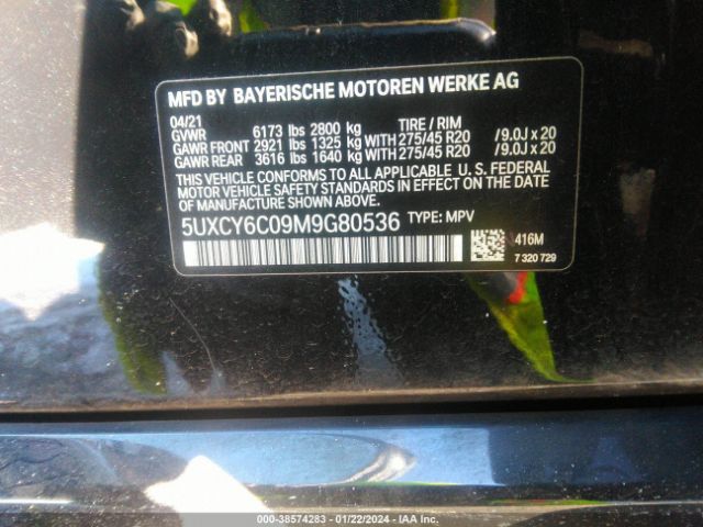 5UXCY6C09M9G80536 BMW X6 Xdrive40i