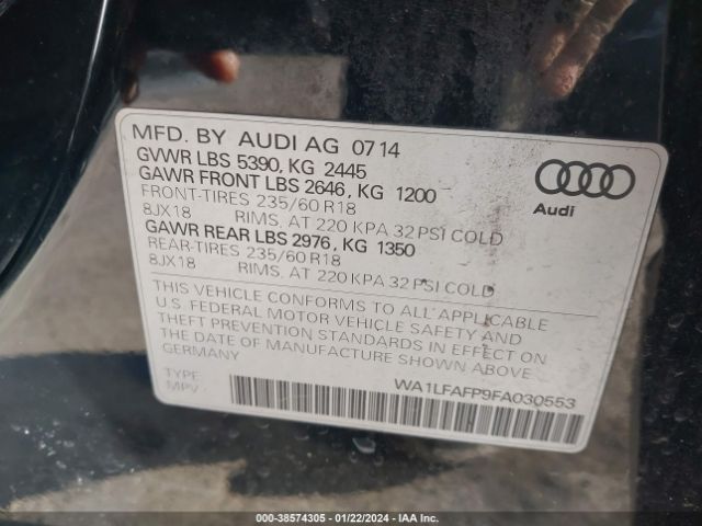 WA1LFAFP9FA030553 Audi Q5 2.0t Premium