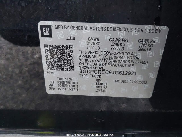 Chevrolet Silverado 1500 1lt 2018 3GCPCREC9JG612921 Image 9