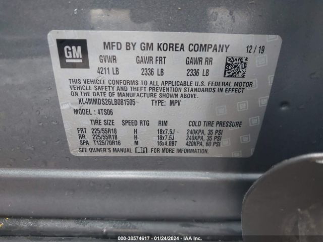 2020 BUICK ENCORE GX KL4MMDS26LB081505 Photo 8