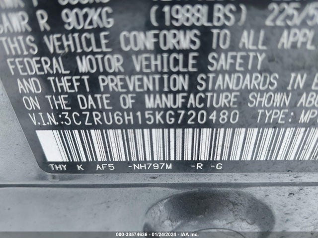 Honda HR-V SPORT 2019 3CZRU6H15KG720480 Image 9