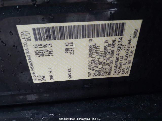 1N4AA6AP6HC430034 Nissan Maxima 3.5 Sl