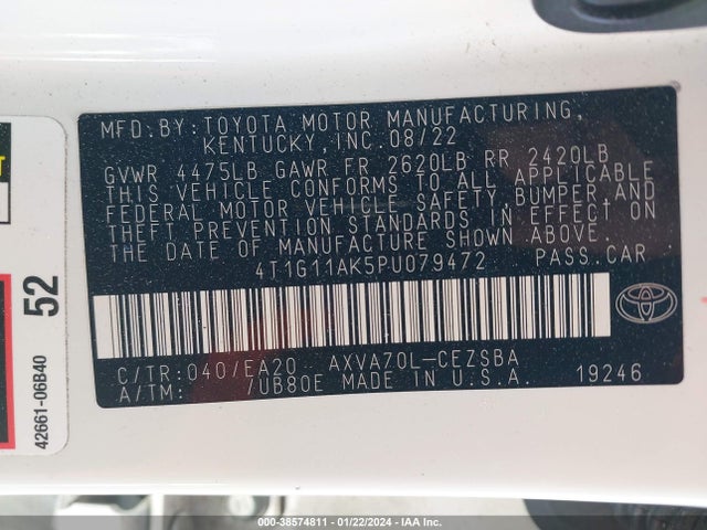 Toyota CAMRY SE 2023 4T1G11AK5PU079472 Image 9