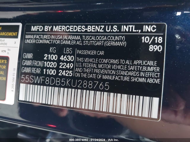 Mercedes-Benz C 300 2019 55SWF8DB5KU288765 Image 9