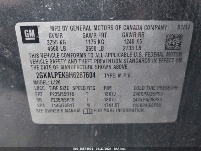 2GKALPEK9H6287604 GMC Terrain Slt