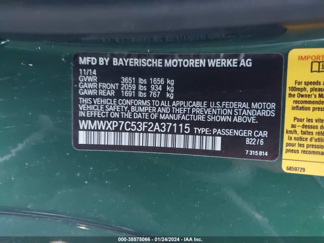 2015 MINI HARDTOP WMWXP7C53F2A37115 Photo 8