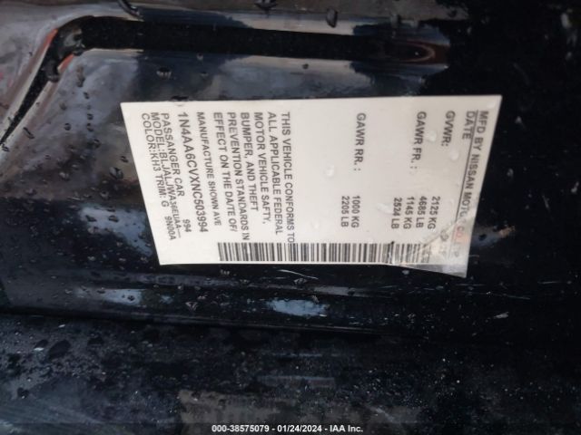 1N4AA6EV1NC501614 Nissan Maxima Sr Xtronic Cvt