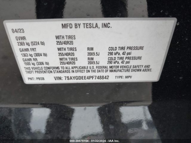 2023 TESLA MODEL Y 7SAYGDEE4PF748842 Photo 8