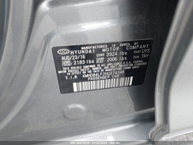 KMHD84LF2HU274348 Hyundai Elantra Value Edition