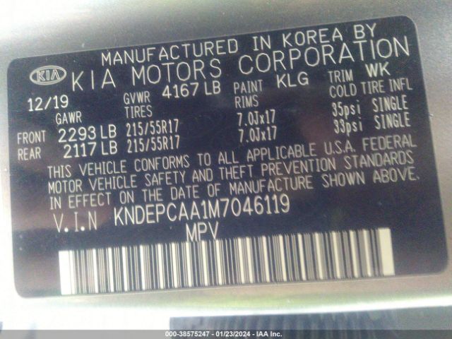 KNDEPCAA1M7046119 KIA Seltos Lx