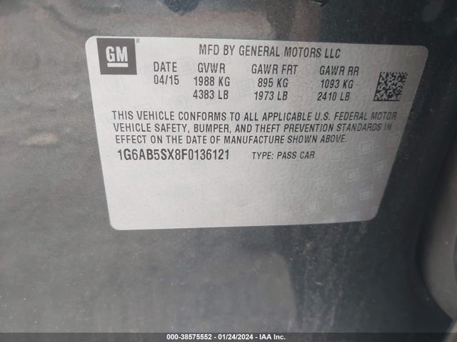 Cadillac ATS LUXURY 2015 1G6AB5SX8F0136121 Image 9