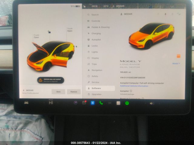 5YJYGDEE2MF298066 Tesla Model Y Long Range Dual Motor All-wheel Drive