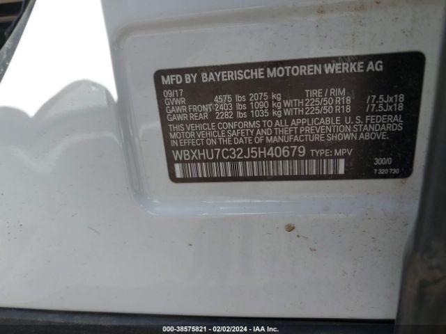 WBXHU7C32J5H40679 BMW X1 Sdrive28i
