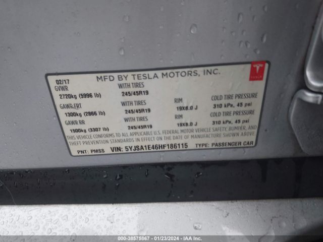 5YJSA1E46HF186115 Tesla Model S 100d/60d/75d/90d/p100d