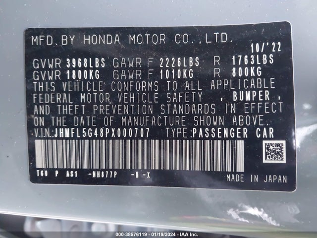 Honda Civic Type R Touring 2023 JHMFL5G48PX000707 Image 9