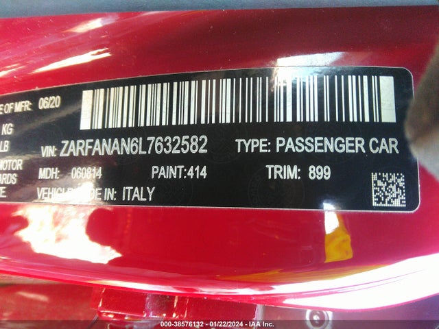 ZARFANAN6L7632582 Alfa Romeo Giulia Awd