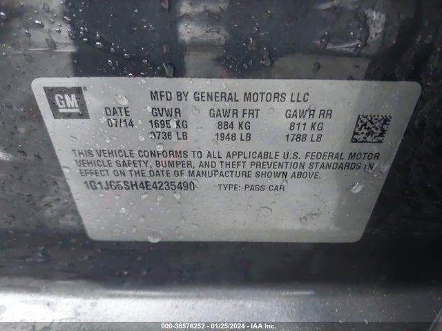 Chevrolet Sonic Lt Auto 2014 1G1JC5SH4E4235490 Image 9