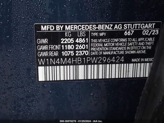 W1N4M4HB1PW296424 Mercedes-Benz Glb 250 4matic