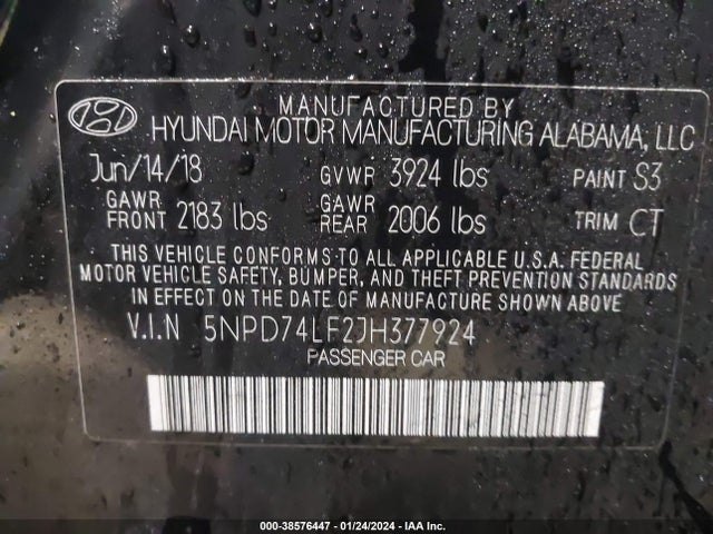 Hyundai ELANTRA SE 2018 5NPD74LF2JH377924 Image 9