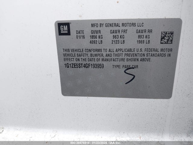 Chevrolet MALIBU 1LT 2016 1G1ZE5ST4GF193959 Image 9