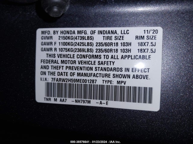 Honda Cr-v Awd Ex 2021 7FARW2H59ME001287 Image 9