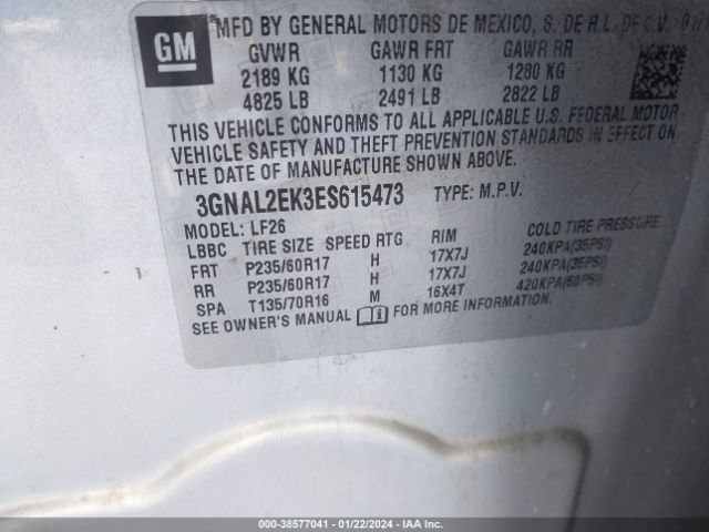 3GNAL2EK3ES615473 Chevrolet Captiva Sport 2ls