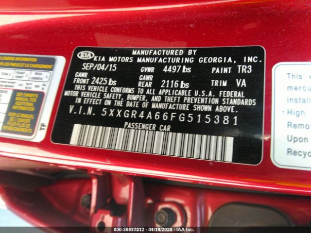 5XXGR4A66FG515381 KIA Optima Sx Turbo