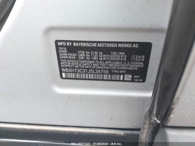 WBXHT3C31J5L34756 BMW X1 Xdrive28i