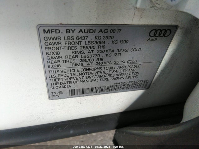 WA1AHAF79JD008691 Audi Q7 2.0t Premium