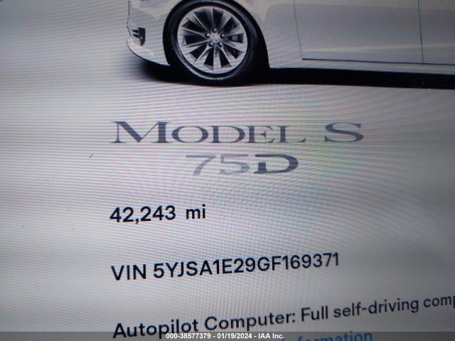 Tesla MODEL S 2016 5YJSA1E29GF169371 Image 19