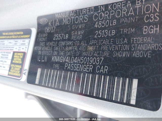 KIA Optima Plug-in Hybrid Ex 2017 KNAGV4LD4H5019037 Image 9