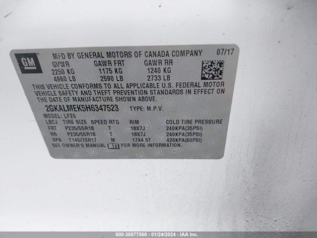 2GKALMEK5H6347523 GMC Terrain Sle-1