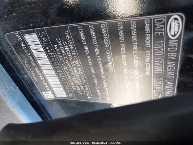 SALWR4RY4MA774986 Land Rover Range Rover Sport Hse Silver Edition