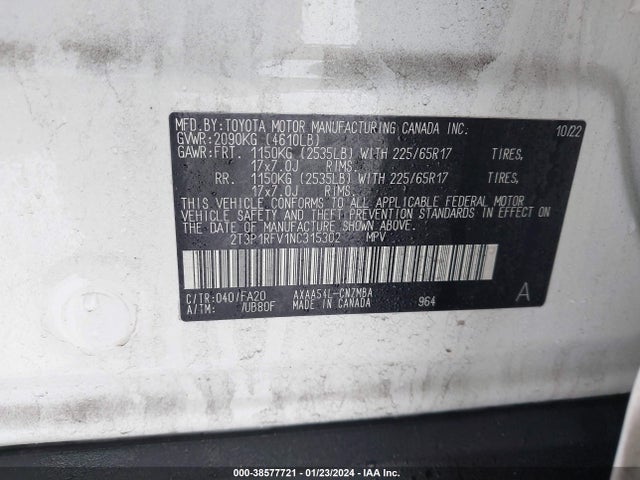 Toyota Rav4 Xle 2022 2T3P1RFV1NC315302 Image 9