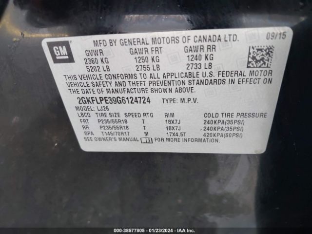 2GKFLPE39G6124724 GMC Terrain Slt