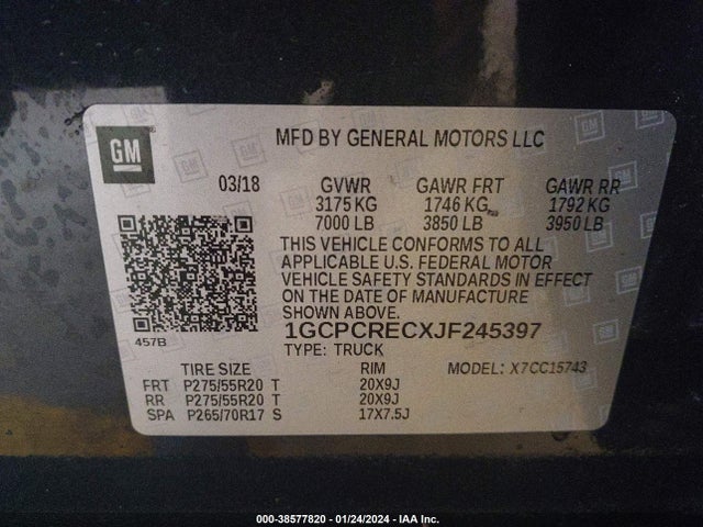 Chevrolet Silverado 1500 1lt 2018 1GCPCRECXJF245397 Image 9
