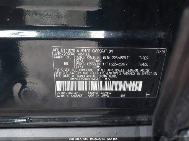 Toyota Rav4 Xle 2019 JTMP1RFV7KD007431 Image 9
