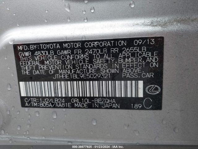 JTHBE1BL9E5029321 Lexus GS 350