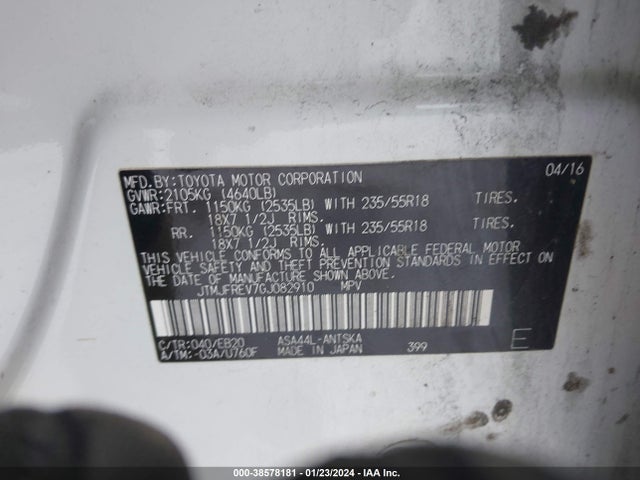 Toyota RAV4 SE 2016 JTMJFREV7GJ082910 Image 9