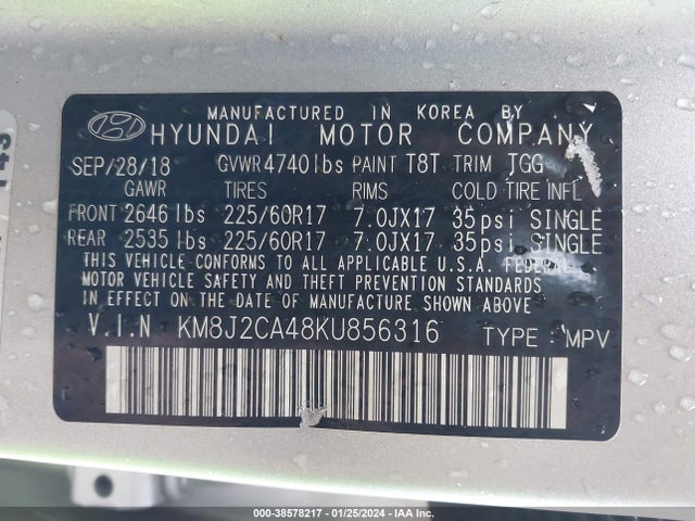 Hyundai TUCSON SE 2019 KM8J2CA48KU856316 Image 9