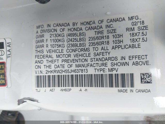 Honda CR-V EX 2018 2HKRW2H55JH637813 Image 9