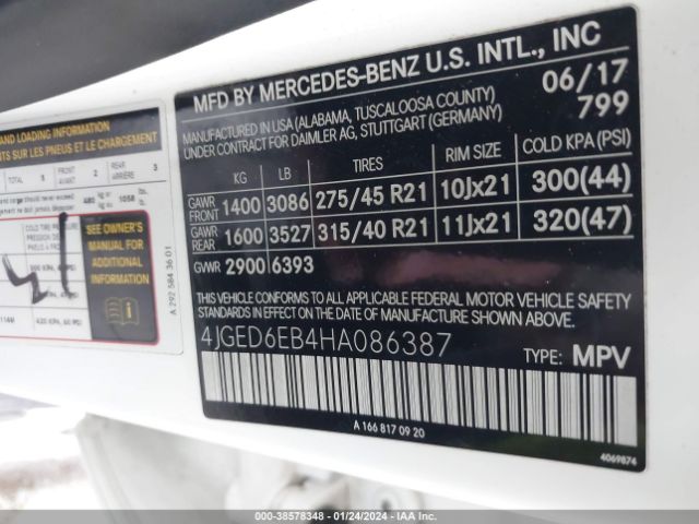4JGED6EB4HA086387 Mercedes-Benz Amg Gle 43 Coupe 4matic