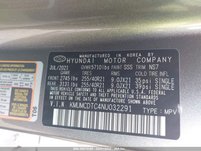 KMUMCDTC4NU032291 Genesis Gv70 3.5t Awd Sport