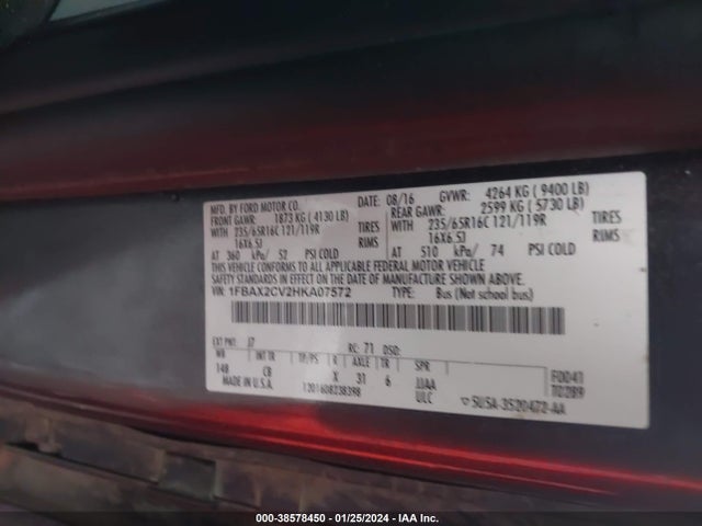 Ford Transit-350 Xlt 2017 1FBAX2CV2HKA07572 Image 9