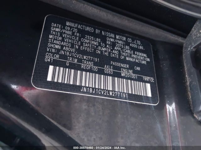JN1BJ1CV2LW277191 Nissan Rogue Sport Sv Fwd Xtronic Cvt