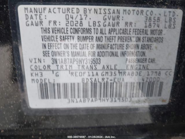 3N1AB7AP9HY319503 Nissan SENTRA SR