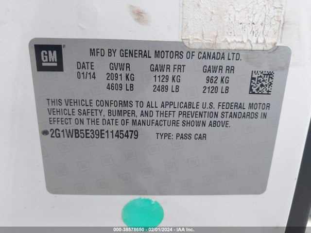 Chevrolet Impala Limited Lt 2014 2G1WB5E39E1145479 Image 9