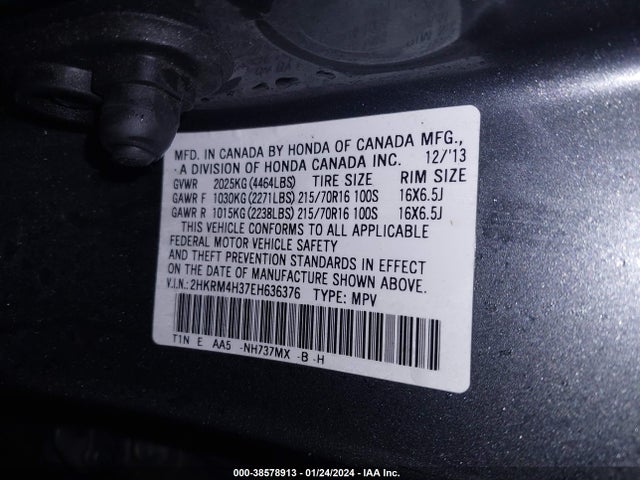 Honda CR-V LX 2014 2HKRM4H37EH636376 Image 9