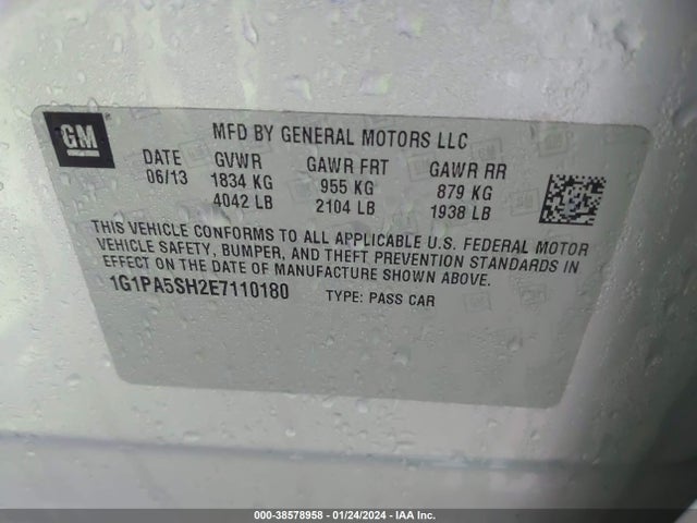 Chevrolet Cruze Ls Auto 2014 1G1PA5SH2E7110180 Image 9
